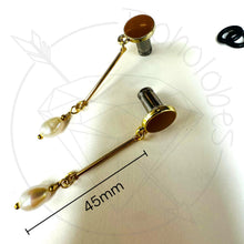 Load image into Gallery viewer, Gold pearl dangle Plugs, Gauges Tunnels 14g 12g 10g 8g 6g 4g 2g 1g 0g