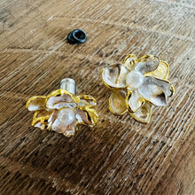 Load image into Gallery viewer, Pearl Flower Plugs / Tunnels – 22mm Floral Charm Earrings 2g 1g 0g 11/32” 00g 7/16” 1/2” 9/16”