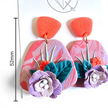 Load image into Gallery viewer, Tropical clay leaf earrings