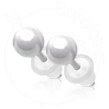 Load image into Gallery viewer, Ceramic pearl earrings 18g