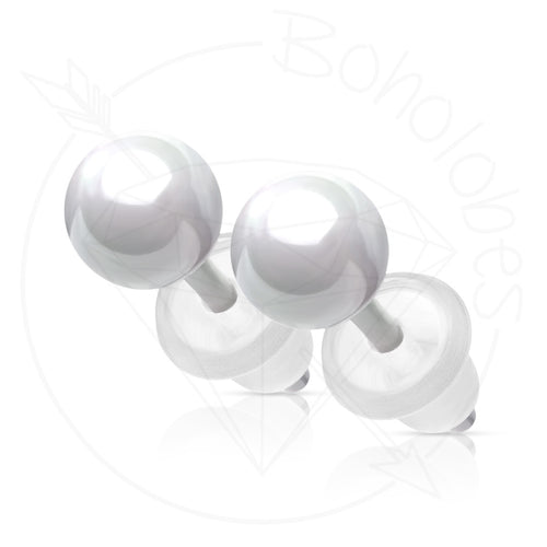 Ceramic pearl earrings 18g