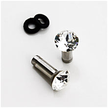 Load image into Gallery viewer, Crystal plugs stainless steel plugs / tunnels for gauges / stretched ears Sizes: 6g, 4g, 2g, 1g, 0g