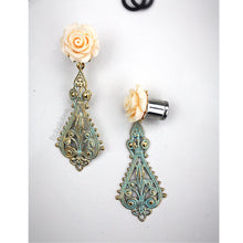 Load image into Gallery viewer, Rose flower filigree dangle fancy wedding plugs tunnels gauges Sizes 4g - 1/2&quot;