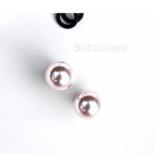 Load image into Gallery viewer, Light pink pearl 6mm 8mm 10mm 12mm ball plugs: 14g 12g 10g 8g 6g 4g  2g 1g (7mm) 0g(8mm) 11/32&quot; (mm) 00g(10mm) 7/16&quot;(11mm)