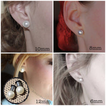 Load image into Gallery viewer, Rose Gold pearl plugs 6mm 8mm 10mm 12mm ball plugs: 14g - 00g