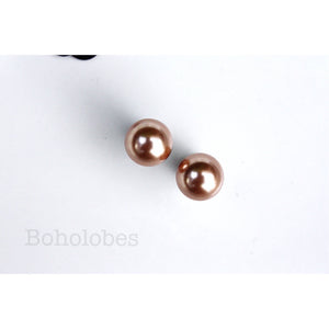 Rose Gold pearl plugs 6mm 8mm 10mm 12mm ball plugs: 14g - 00g