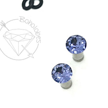 Load image into Gallery viewer, Crystal stainless steel plugs / tunnels for gauges / stretched ears Sizes: 8g 6g 4g