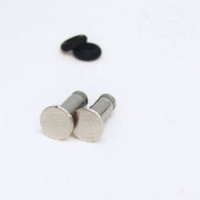 Load image into Gallery viewer, Brushed steel disk minimalist stud plugs 14g 12g 10g 8g 6g 4g