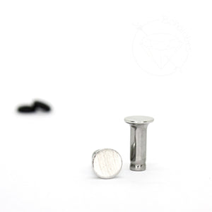 Brushed steel disk minimalist stud plugs 14g 12g 10g 8g 6g 4g