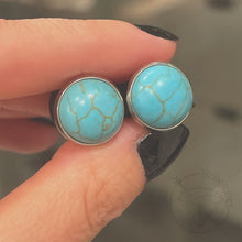 Load image into Gallery viewer, Turquoise cameo hider plugs tunnels for gauged ears:  6g 4g 2g 1g 0g 00g