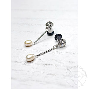 Crystal and pearl drop plugs 6g 4g 2g