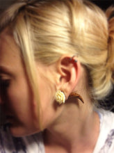 Load image into Gallery viewer, Rose flower wood taper fashion plugs for gauged or stretched ears: Sizes 4g, 2g, 0g, 00g