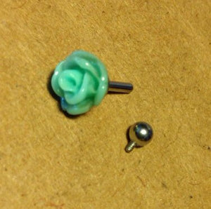 Conch cartilage earring ONE single tiny flower rose stainless steel earring 18g, 16g, 14g pick your size