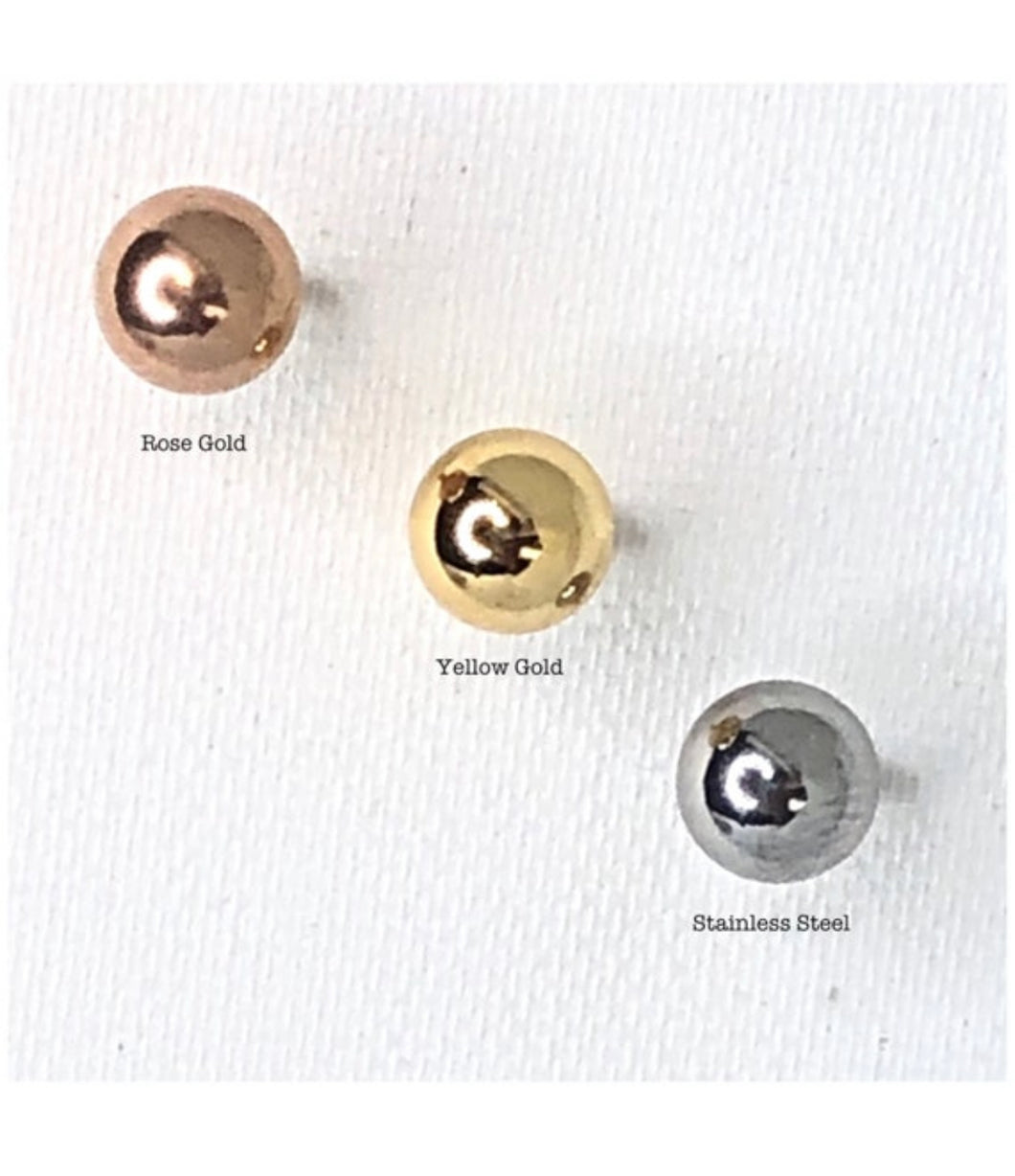 Plugs gauges Stainless steel metal ball silver / gold ball plugs stainless steel plugs gauges 14g -1g