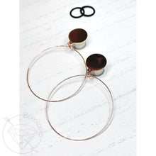 Load image into Gallery viewer, Rose gold wire hoop plugs gauges tunnels 6g - 1/2&quot;