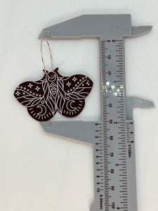 Moth goth wiccan bohemian earrings